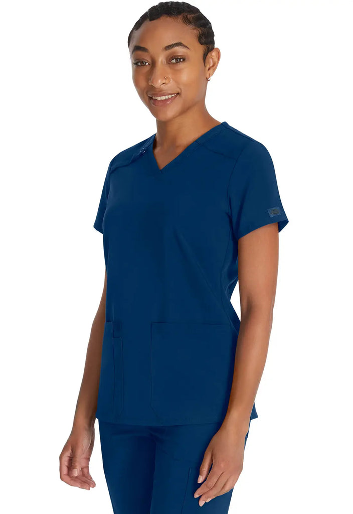 Dickies Scrubs 2-Pocket V-Neck Top Navy | scrub-supply.com