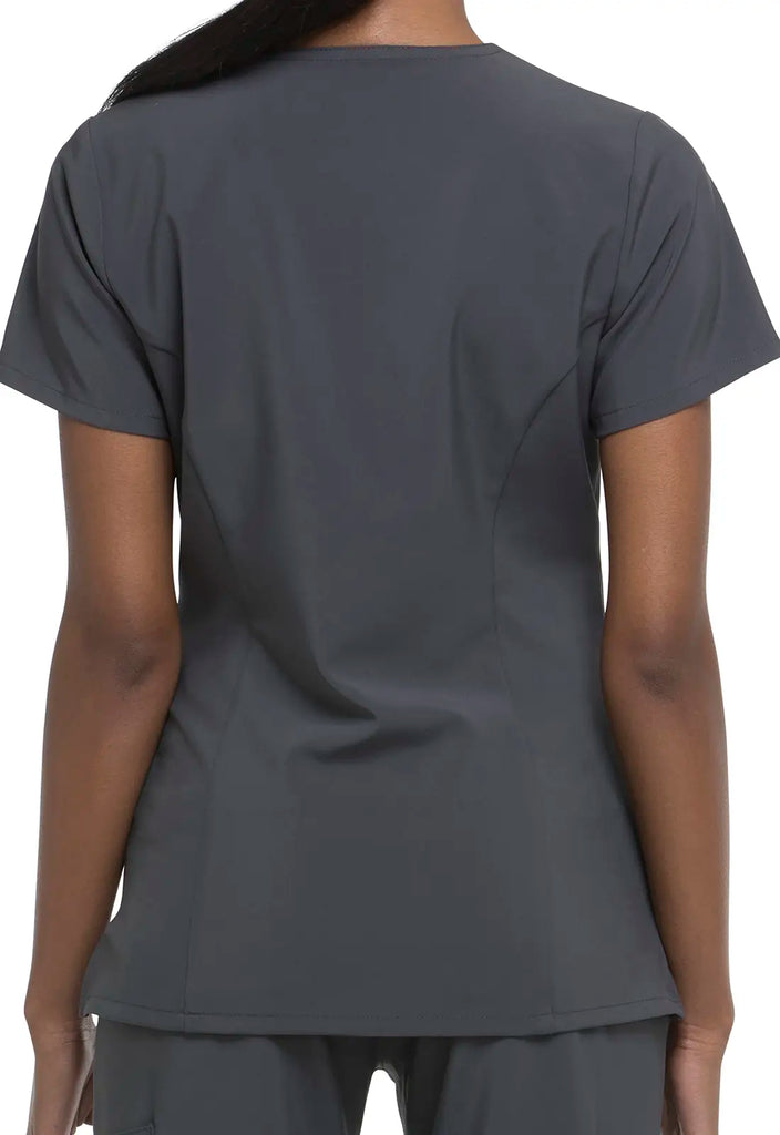 Dickies Scrubs 2-Pocket V-Neck Top Pewter | scrub-supply.com