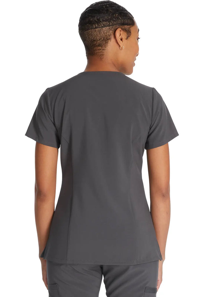 Dickies Scrubs 2-Pocket V-Neck Top Pewter | scrub-supply.com