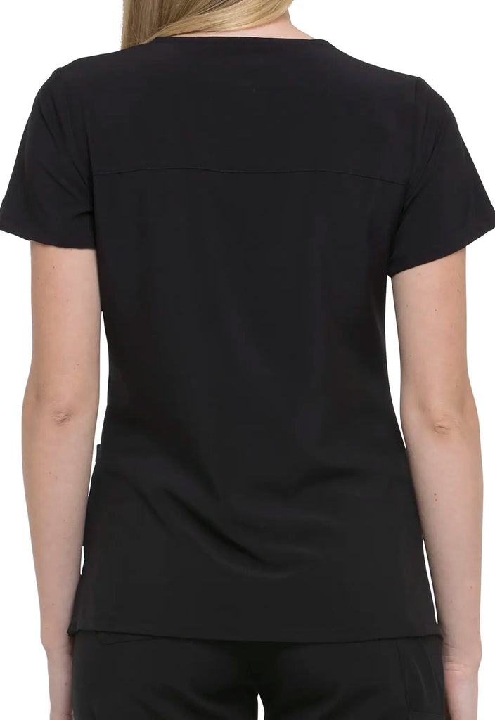 Dickies Scrubs Mock Wrap Top Black | scrub-supply.com