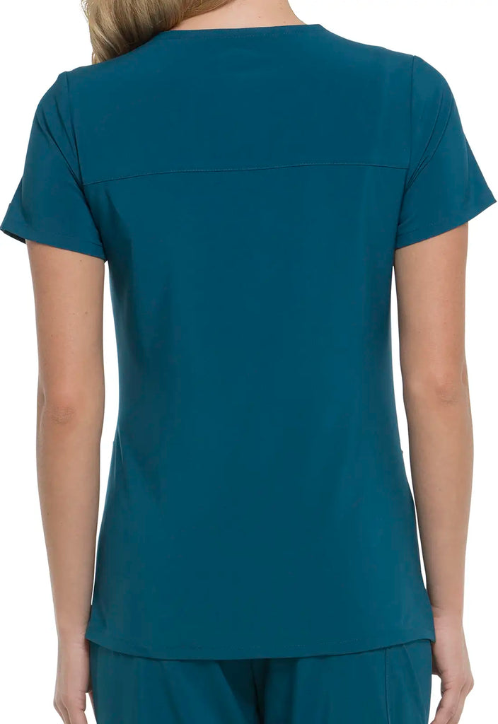 Dickies Scrubs Mock Wrap Top Caribbean Blue | scrub-supply.com