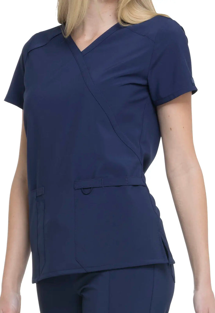 Dickies Scrubs Mock Wrap Top Navy | scrub-supply.com