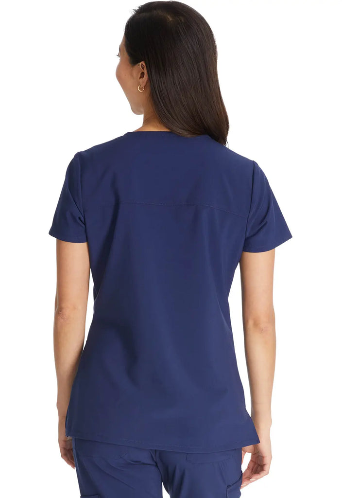 Dickies Scrubs Mock Wrap Top Navy | scrub-supply.com