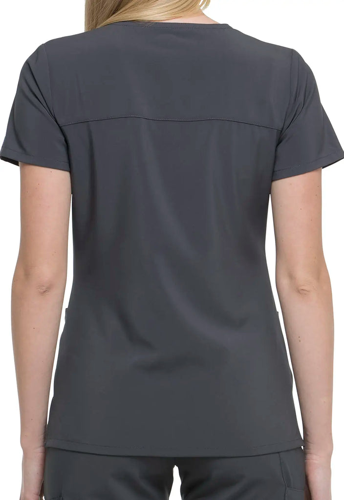 Dickies Scrubs Mock Wrap Top Pewter | scrub-supply.com