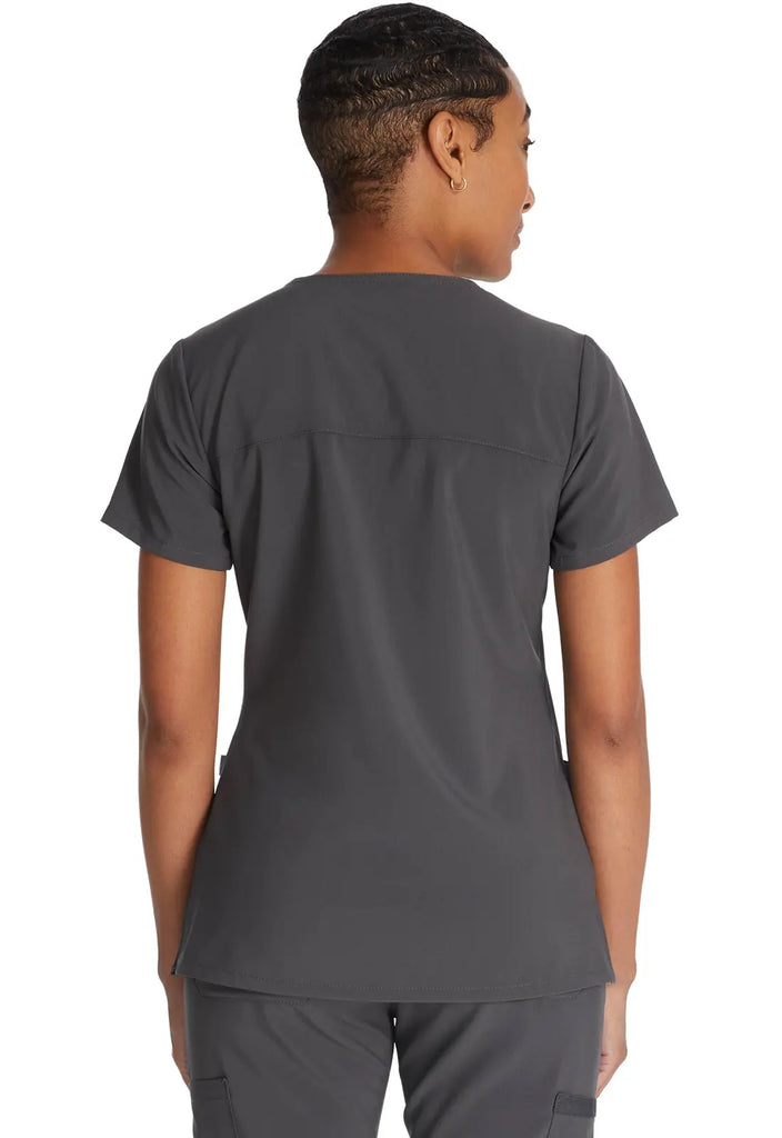 Dickies Scrubs Mock Wrap Top Pewter | scrub-supply.com