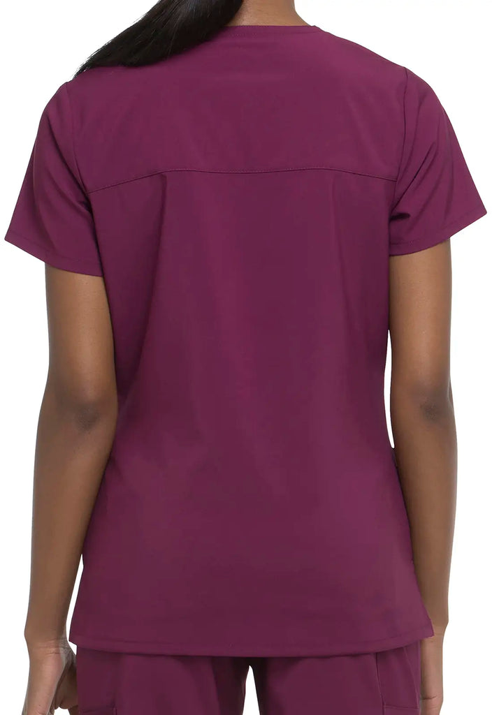 Dickies Scrubs Mock Wrap Top Wine | scrub-supply.com