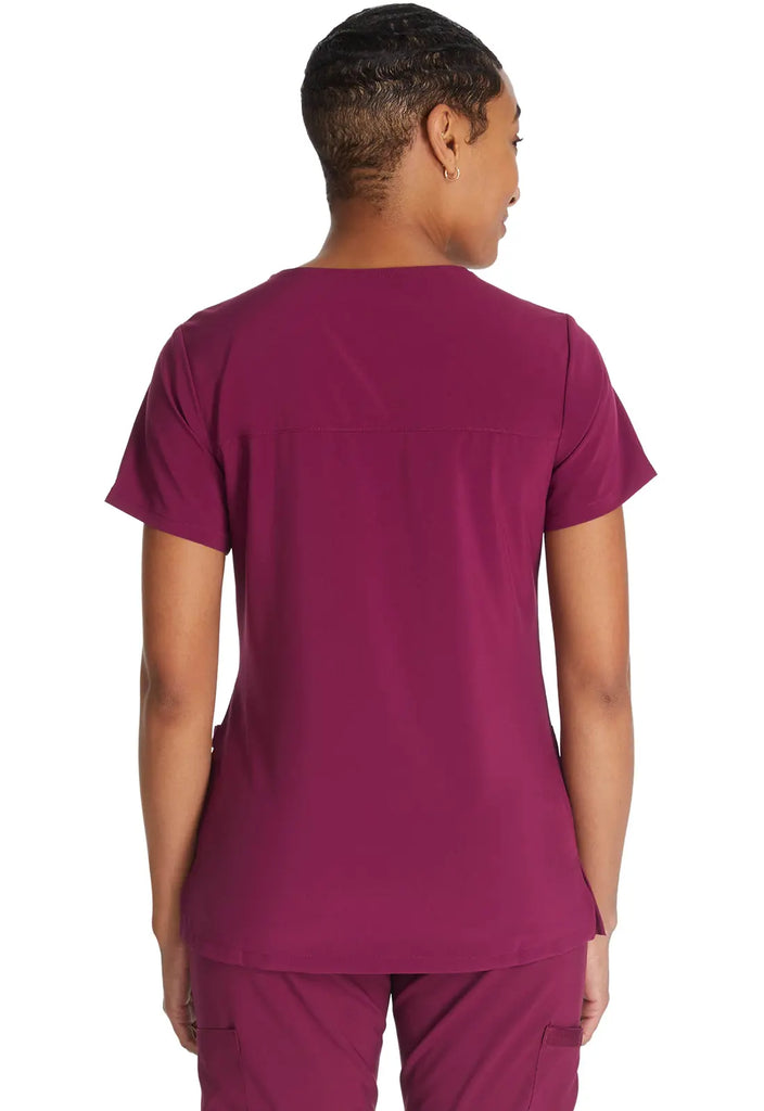 Dickies Scrubs Mock Wrap Top Wine | scrub-supply.com