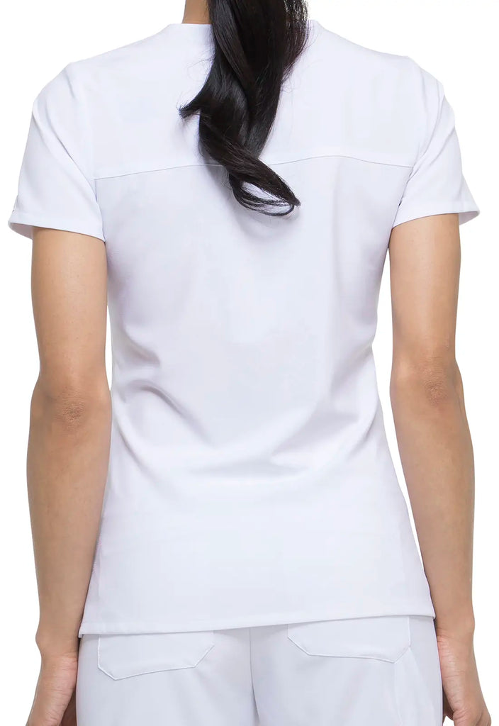 Dickies Scrubs Mock Wrap Top White | scrub-supply.com