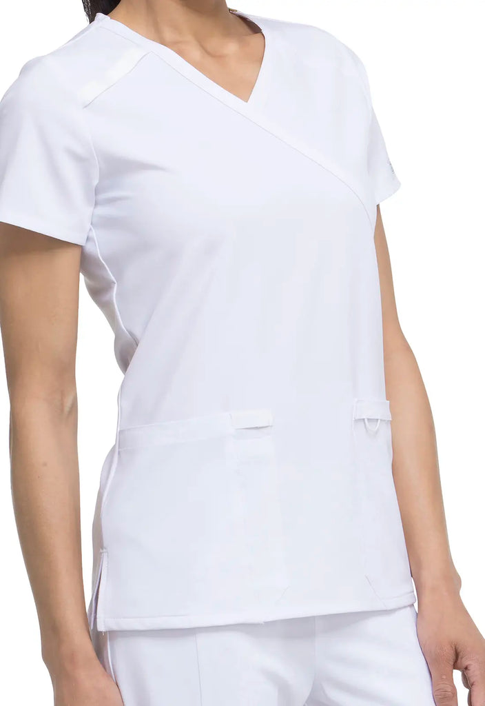 Dickies Scrubs Mock Wrap Top White | scrub-supply.com