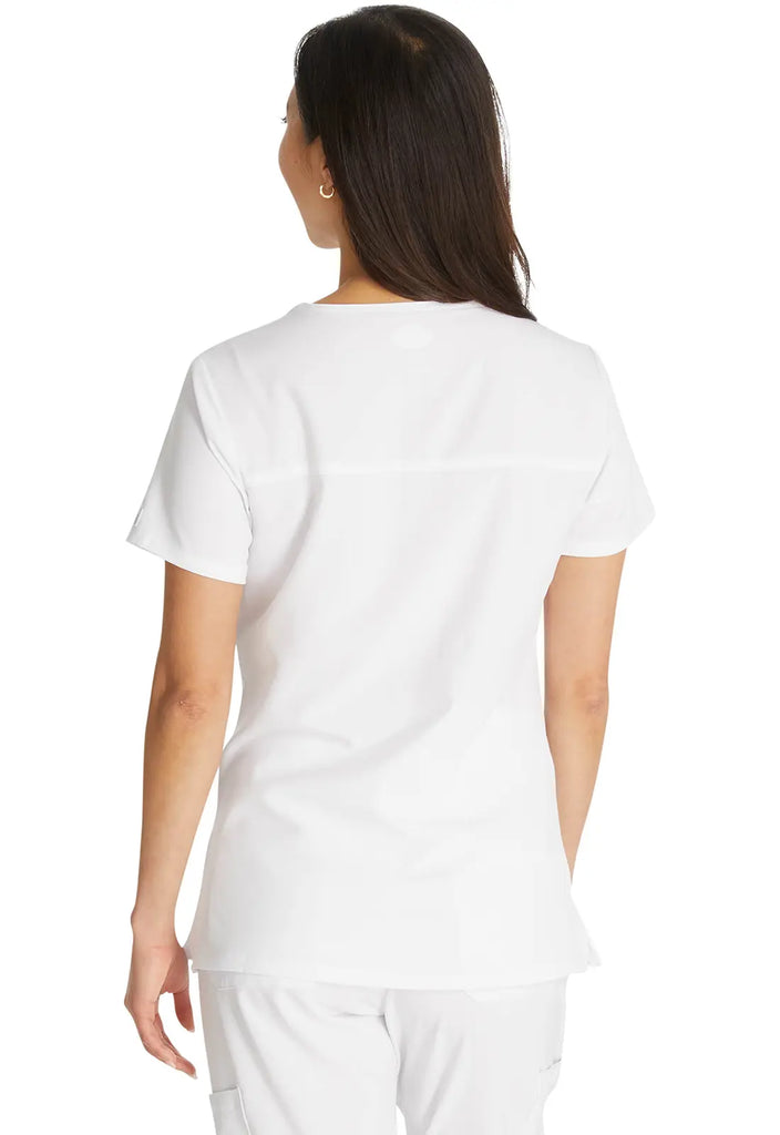 Dickies Scrubs Mock Wrap Top White | scrub-supply.com