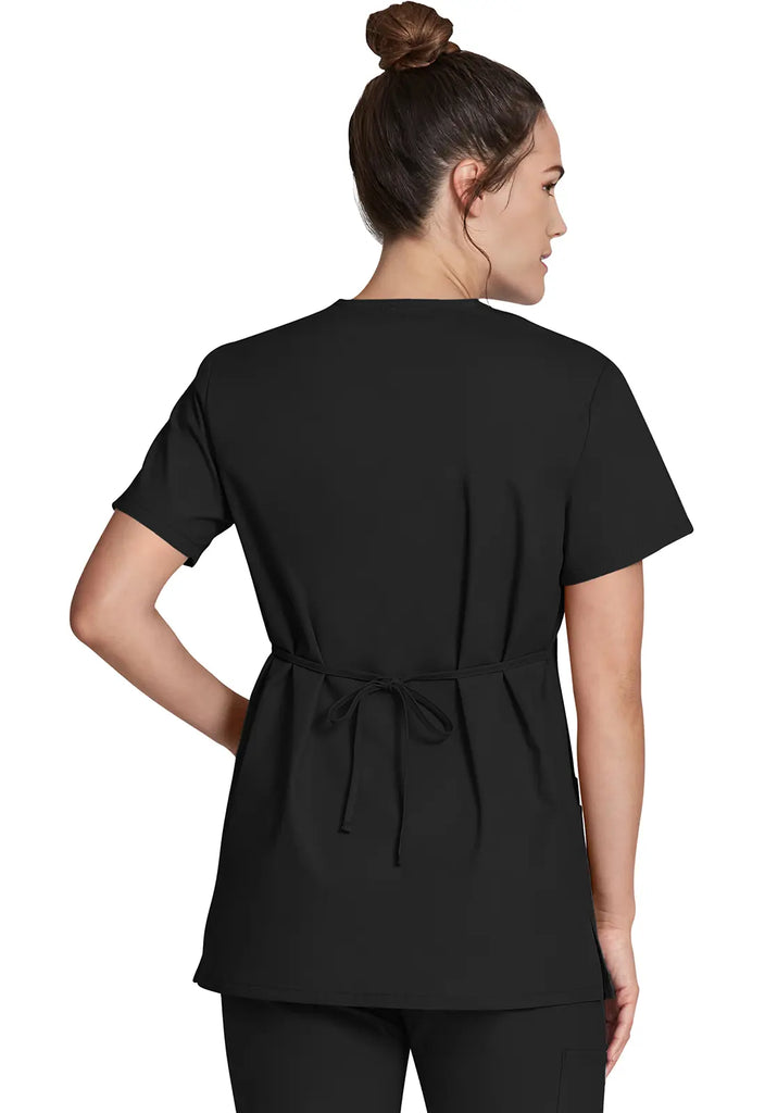 Dickies Scrubs Mock Wrap Tunic Black | scrub-supply.com