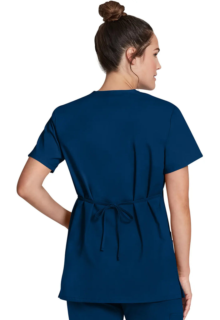 Dickies Scrubs Mock Wrap Tunic Navy | scrub-supply.com