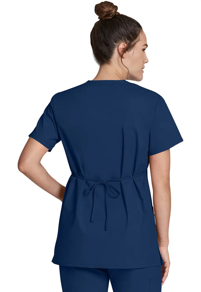 Dickies Scrubs Mock Wrap Tunic Navy | scrub-supply.com