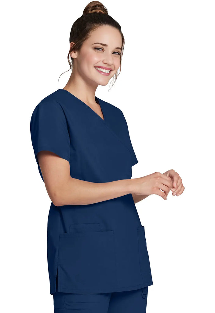 Dickies Scrubs Mock Wrap Tunic Navy | scrub-supply.com