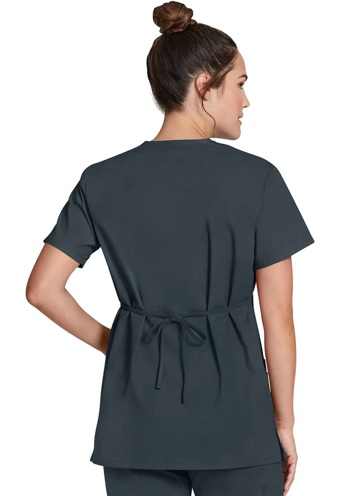 Dickies Scrubs Mock Wrap Tunic Pewter | scrub-supply.com