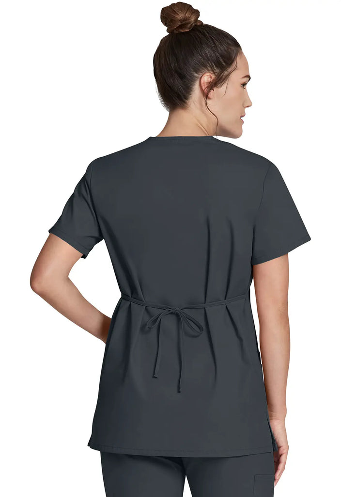 Dickies Scrubs Mock Wrap Tunic Pewter | scrub-supply.com