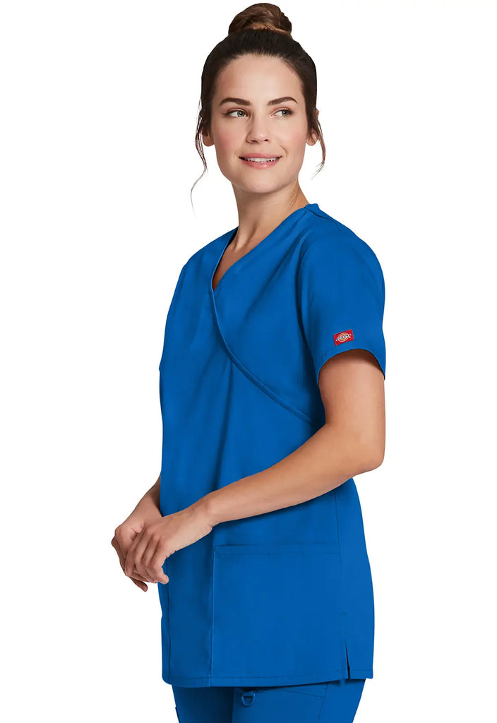 Dickies Scrubs Mock Wrap Tunic Royal Blue | scrub-supply.com