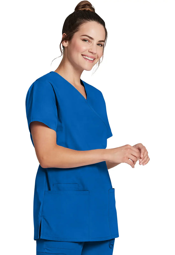 Dickies Scrubs Mock Wrap Tunic Royal Blue | scrub-supply.com