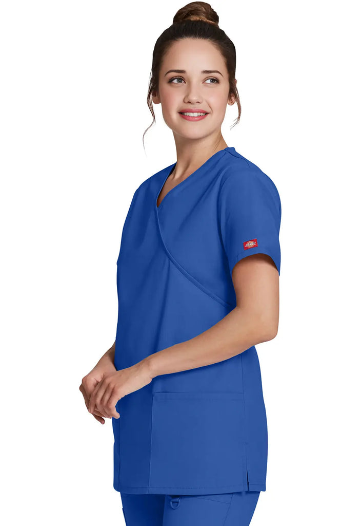 Dickies Scrubs Mock Wrap Tunic Royal Blue | scrub-supply.com