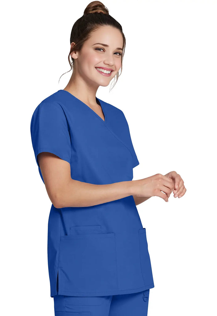 Dickies Scrubs Mock Wrap Tunic Royal Blue | scrub-supply.com