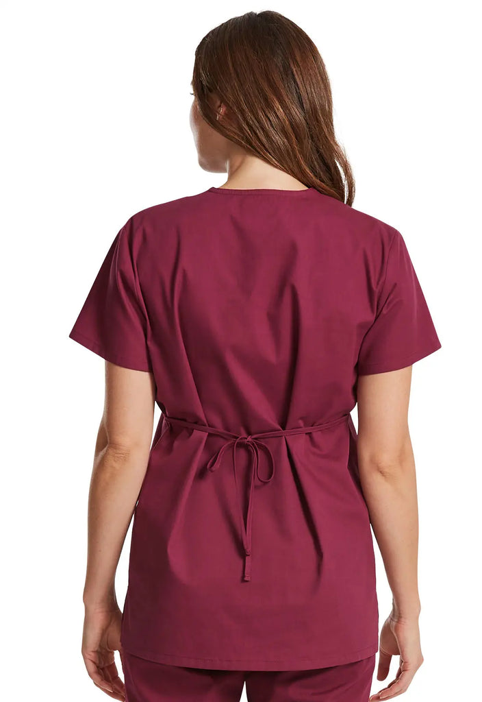 Dickies Scrubs Mock Wrap Tunic Wine | scrub-supply.com