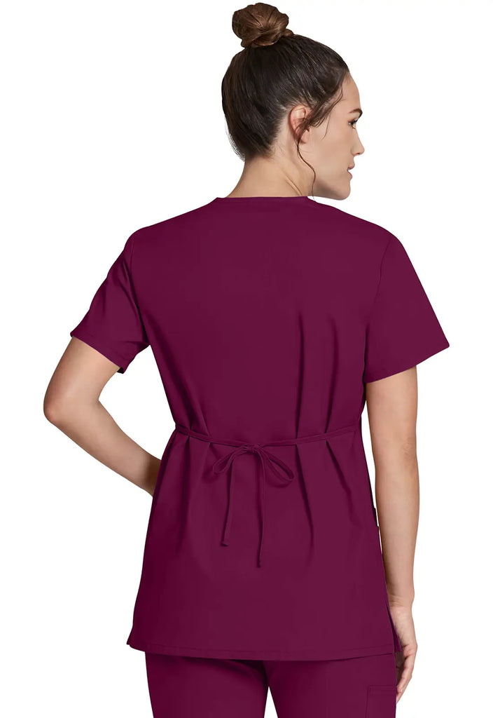 Dickies Scrubs Mock Wrap Tunic Wine | scrub-supply.com