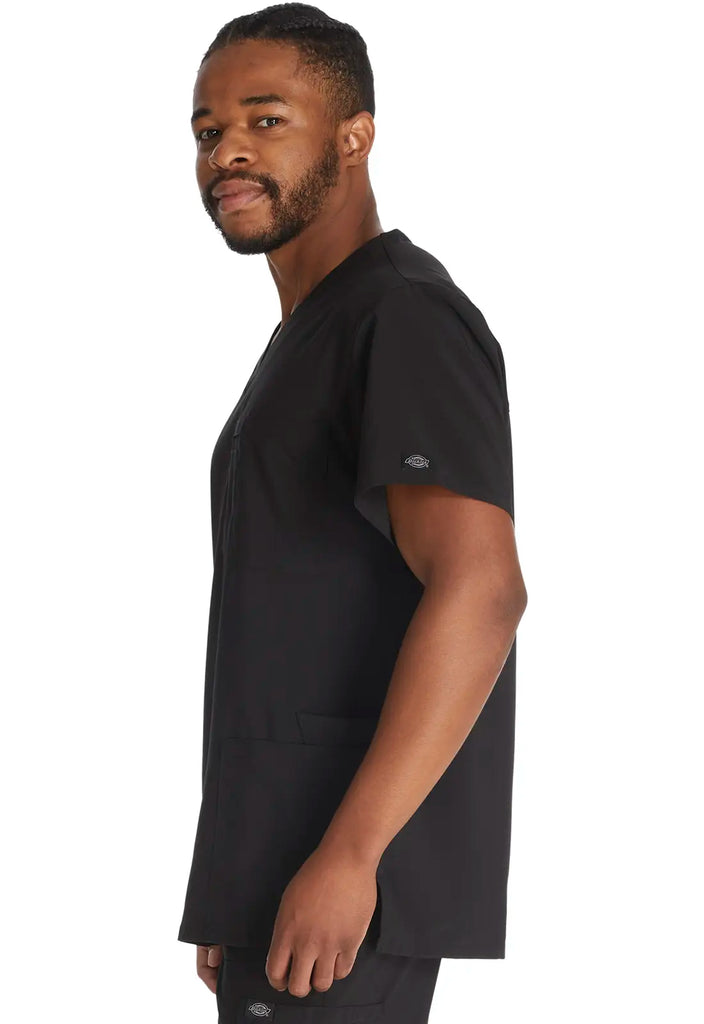 Dickies Scrubs 5-Pocket Men's V-Neck Top Black | scrub-supply.com