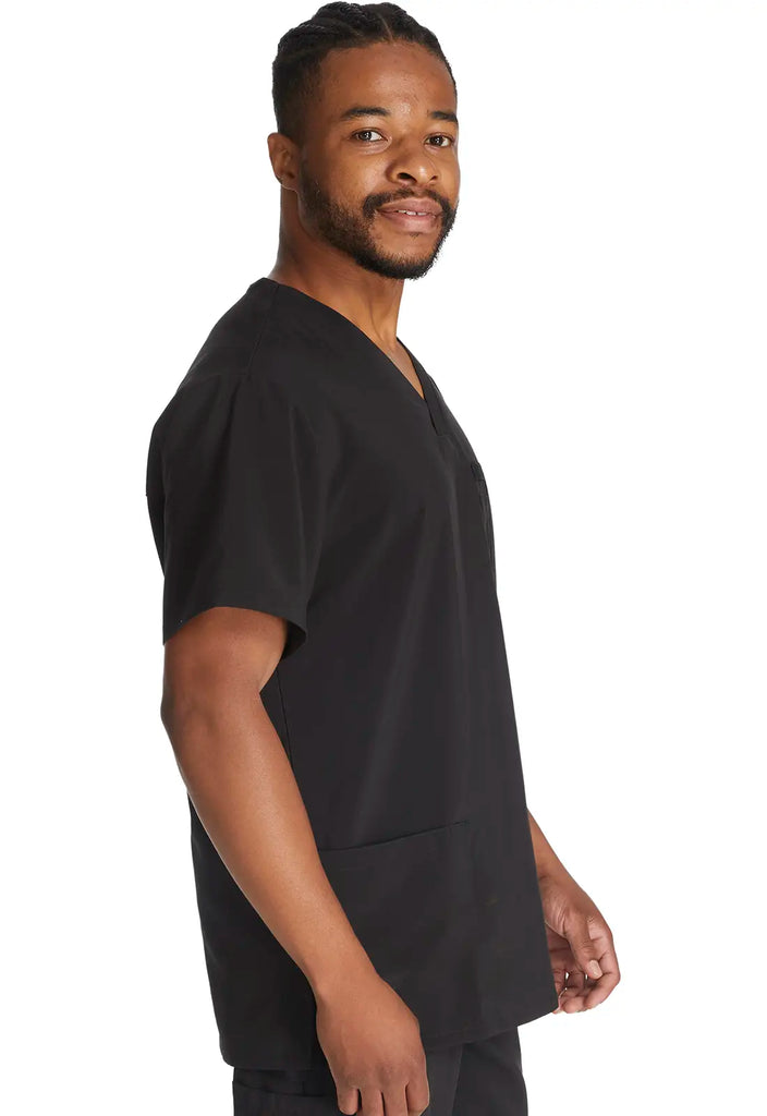 Dickies Scrubs 5-Pocket Men's V-Neck Top Black | scrub-supply.com