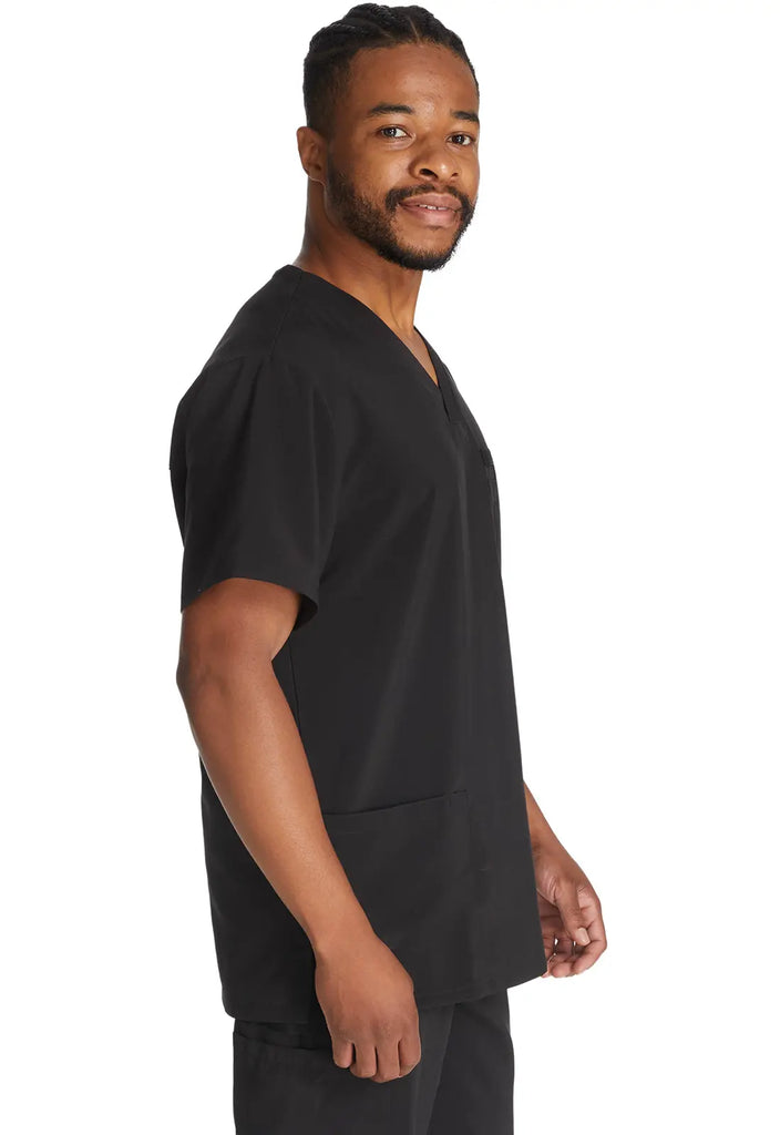 Dickies Scrubs 5-Pocket Men's V-Neck Top Black | scrub-supply.com