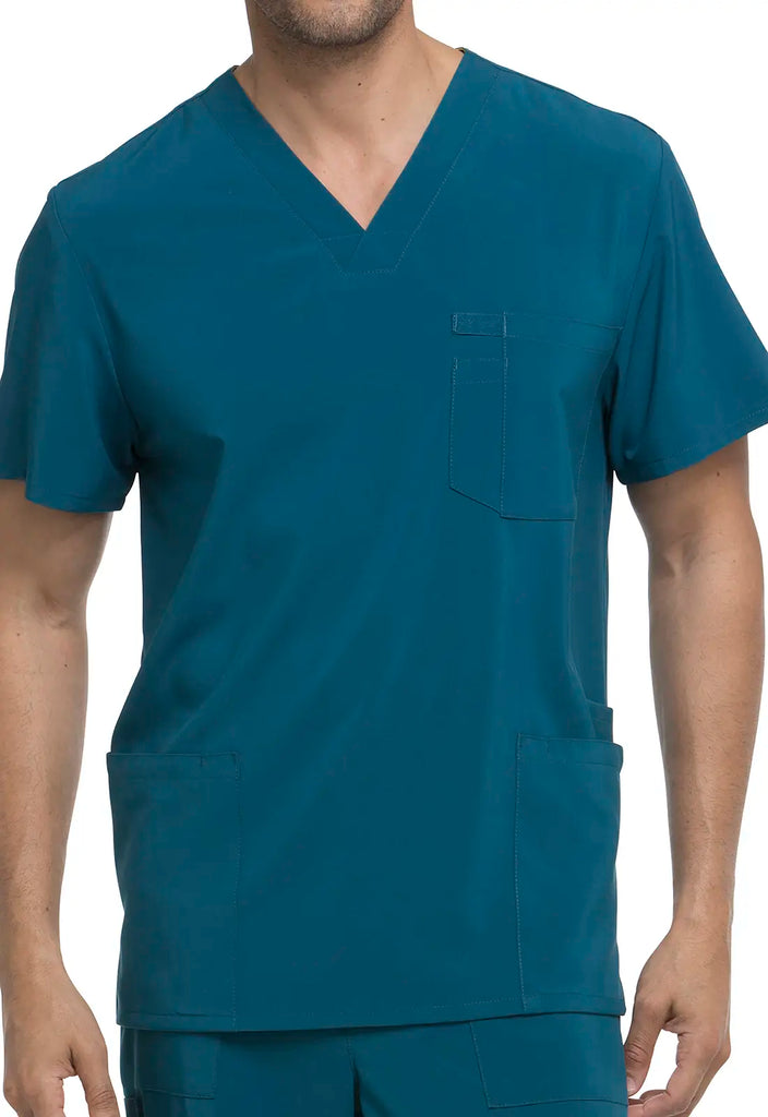 Dickies Scrubs 5-Pocket Men's V-Neck Top Caribbean Blue | scrub-supply.com