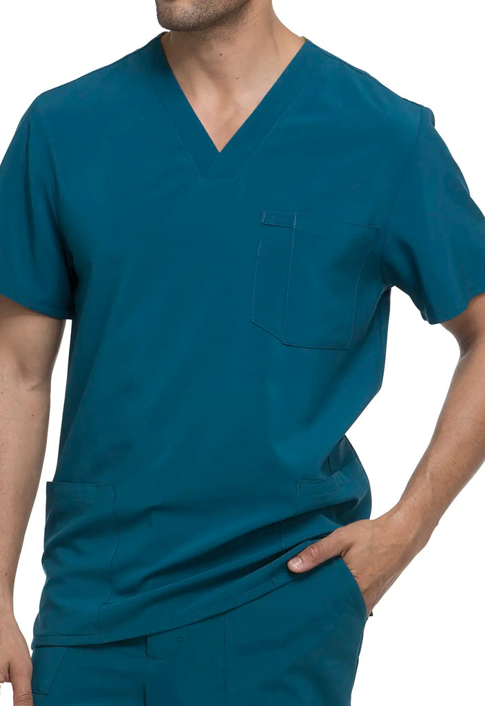 Dickies Scrubs 5-Pocket Men's V-Neck Top Caribbean Blue | scrub-supply.com