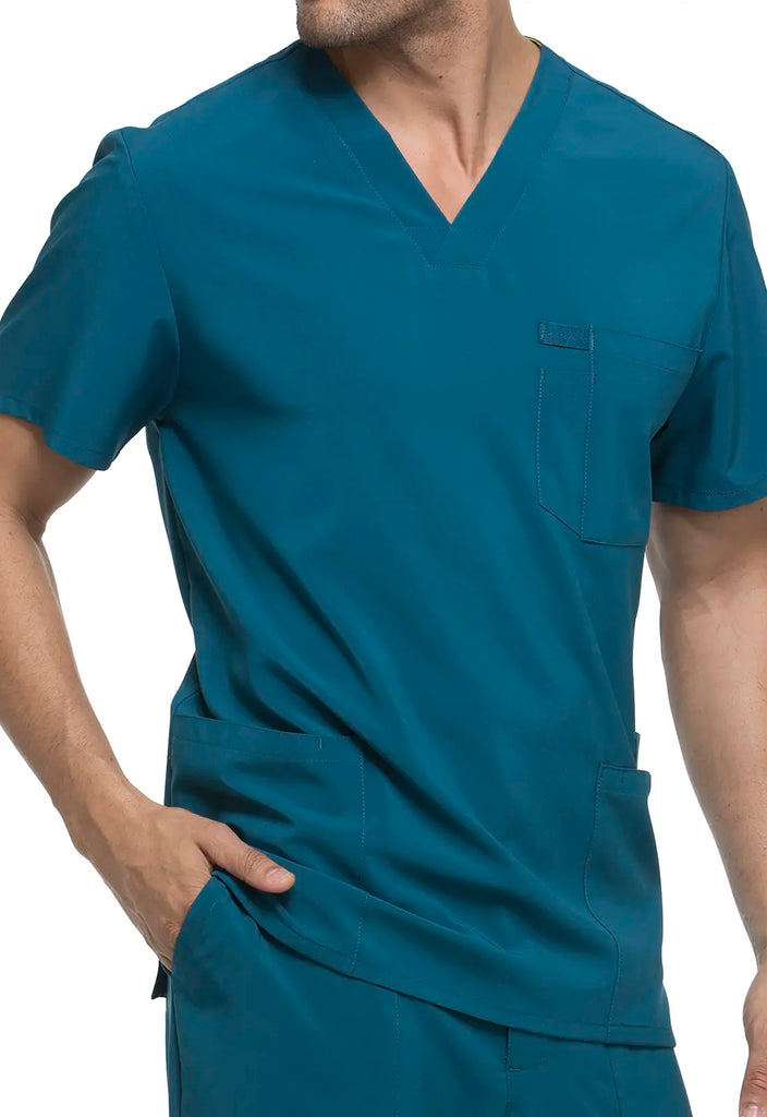 Dickies Scrubs 5-Pocket Men's V-Neck Top Caribbean Blue | scrub-supply.com