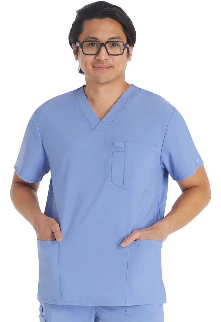 Dickies Scrubs 5-Pocket Men's V-Neck Top Ceil Blue | scrub-supply.com