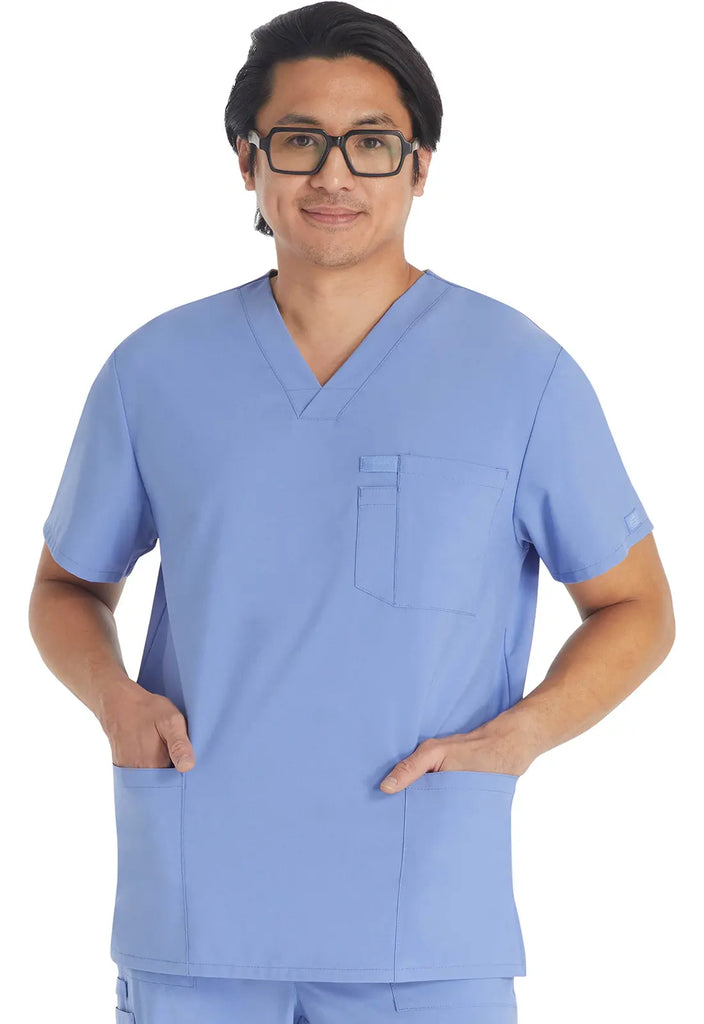 Dickies Scrubs 5-Pocket Men's V-Neck Top Ceil Blue | scrub-supply.com