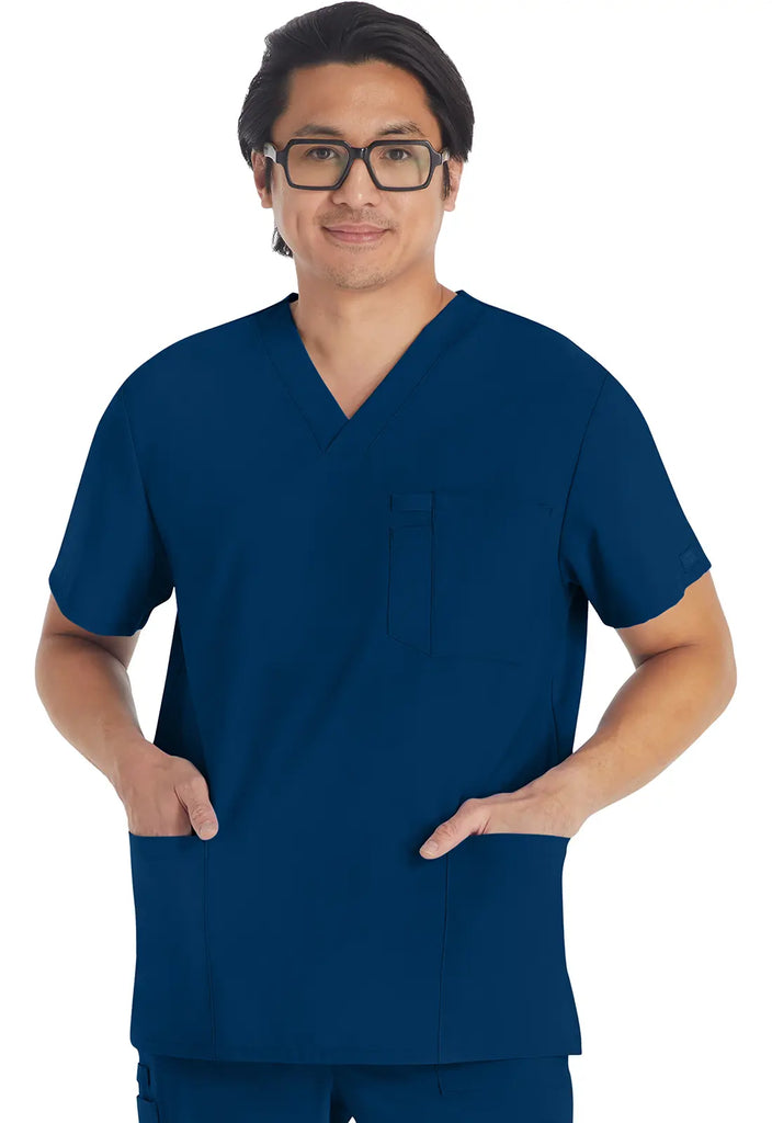 Dickies Scrubs 5-Pocket Men's V-Neck Top Navy | scrub-supply.com