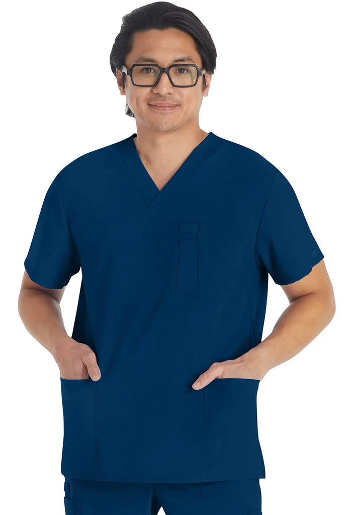 Dickies Scrubs 5-Pocket Men's V-Neck Top Navy | scrub-supply.com