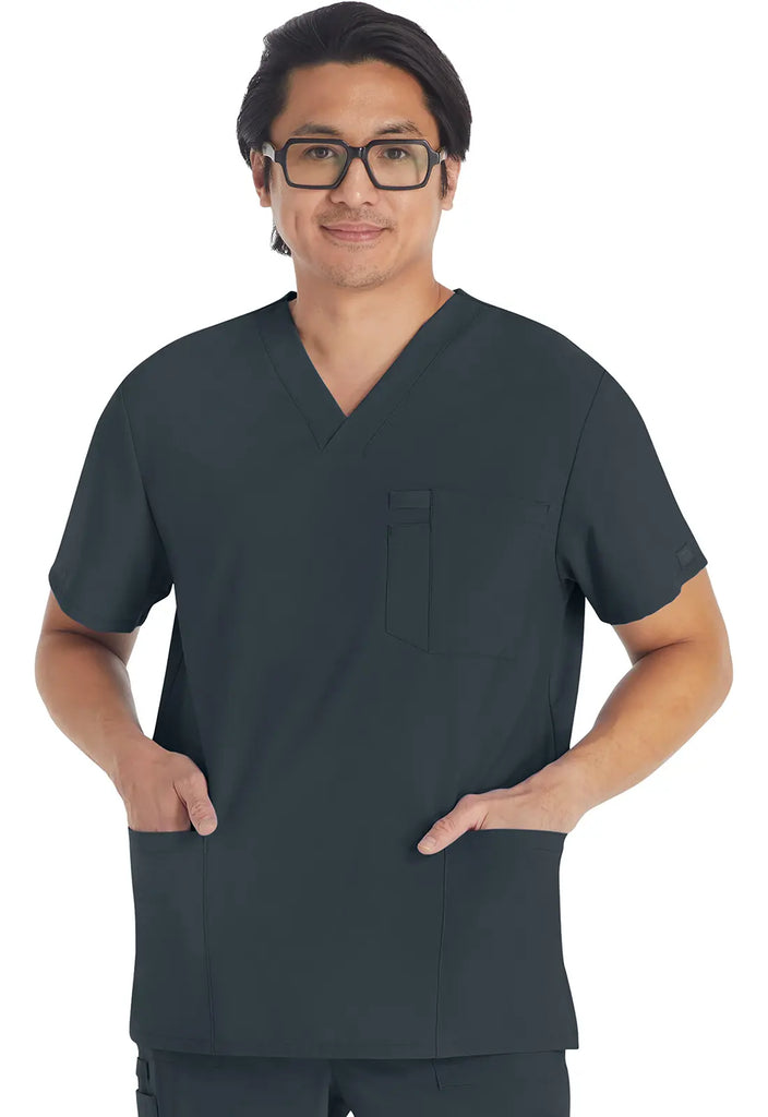 Dickies Scrubs 5-Pocket Men's V-Neck Top Pewter | scrub-supply.com