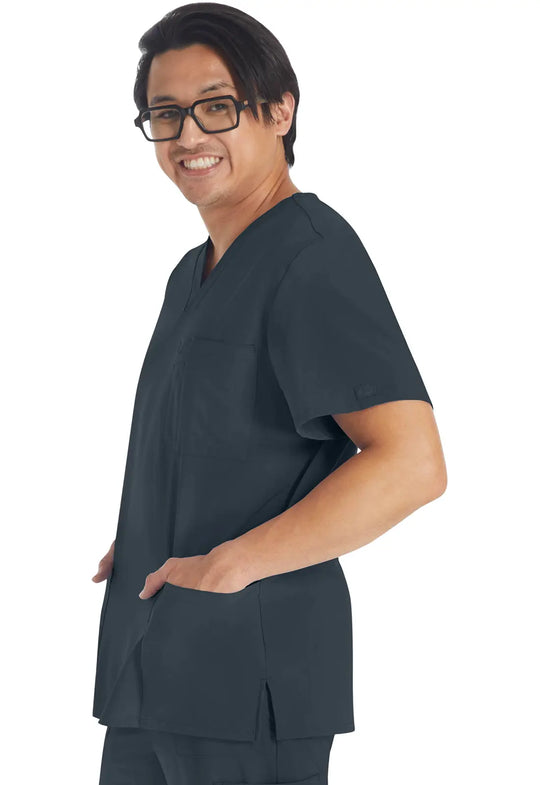 Dickies Scrubs 5-Pocket Men's V-Neck Top Pewter | scrub-supply.com