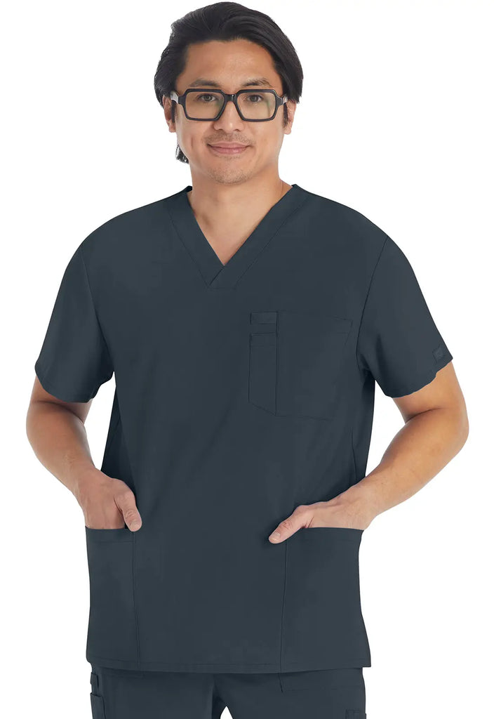 Dickies Scrubs 5-Pocket Men's V-Neck Top Pewter | scrub-supply.com