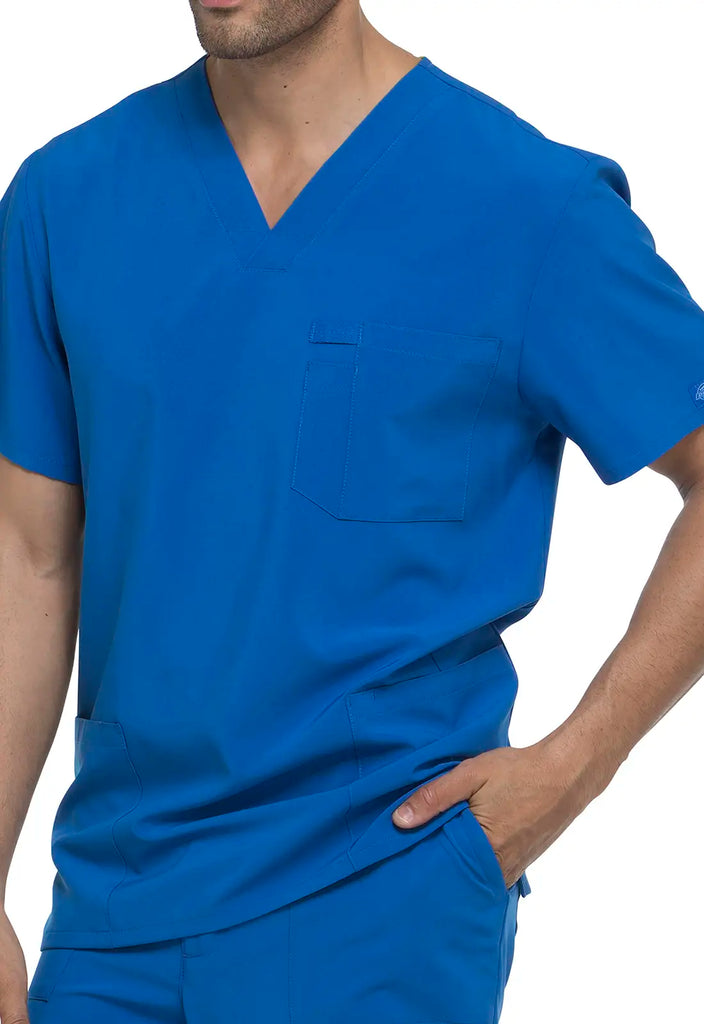 Dickies Scrubs 5-Pocket Men's V-Neck Top Royal Blue | scrub-supply.com