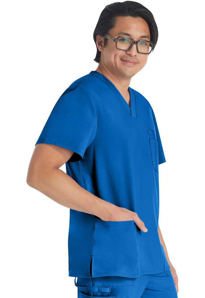 Dickies Scrubs 5-Pocket Men's V-Neck Top Royal Blue | scrub-supply.com