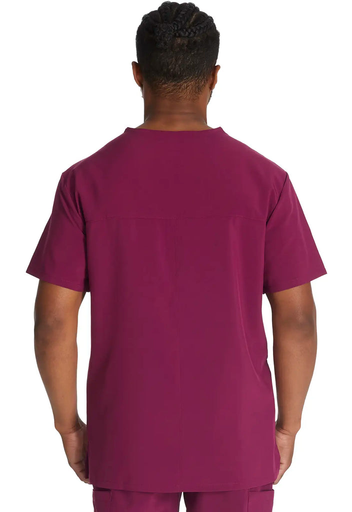 Dickies Scrubs 5-Pocket Men's V-Neck Top Wine | scrub-supply.com