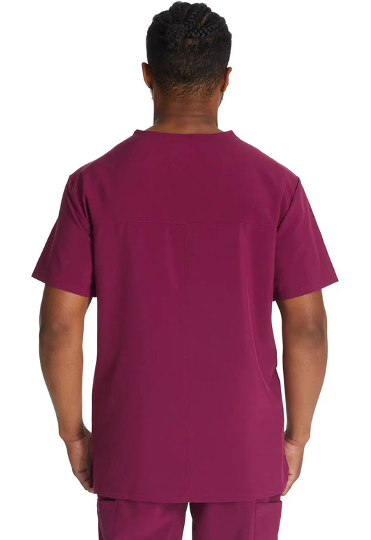 Dickies Scrubs 5-Pocket Men's V-Neck Top Wine | scrub-supply.com