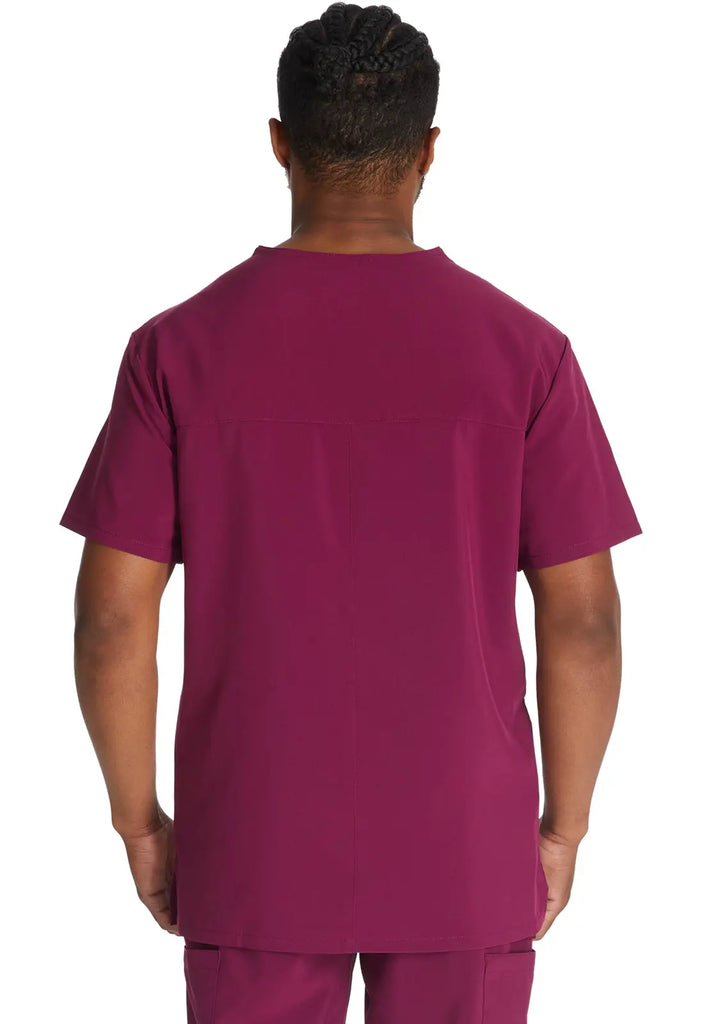 Dickies Scrubs 5-Pocket Men's V-Neck Top Wine | scrub-supply.com