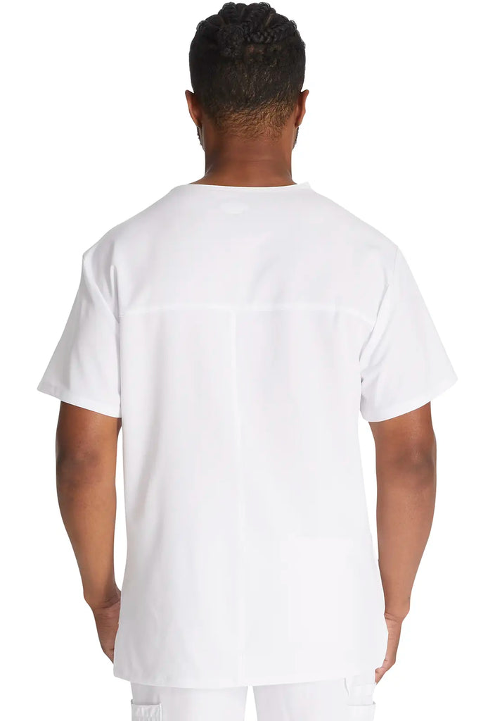 Dickies Scrubs 5-Pocket Men's V-Neck Top White | scrub-supply.com