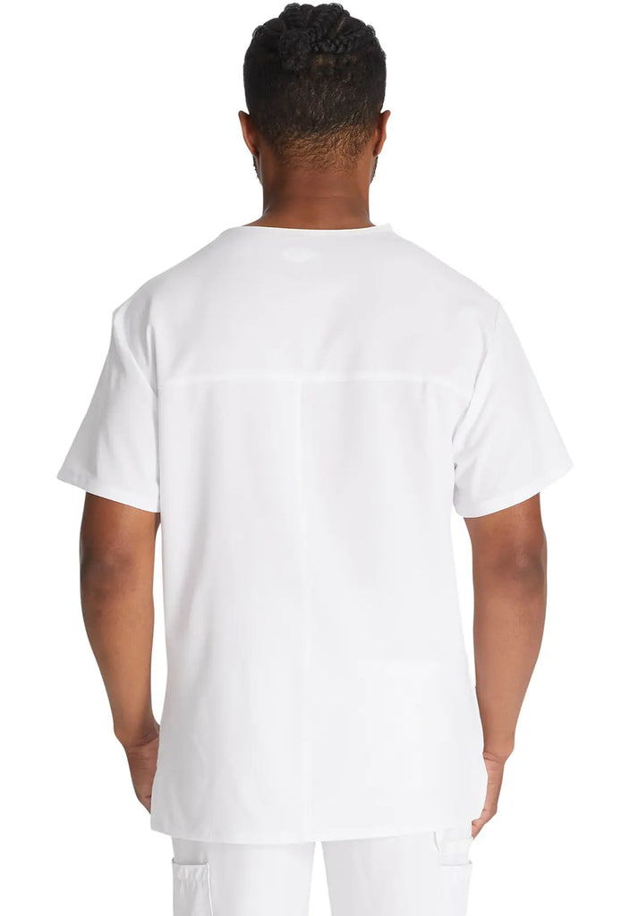 Dickies Scrubs 5-Pocket Men's V-Neck Top White | scrub-supply.com