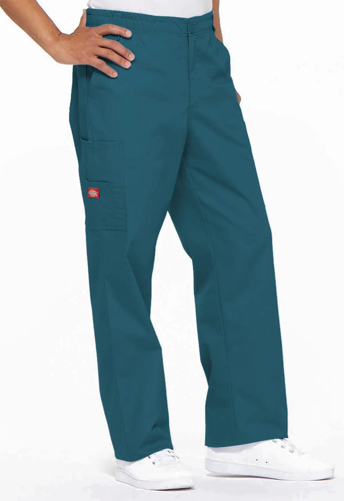 Dickies Scrubs Men's Zip Fly Pull-On Pant Caribbean Blue | scrub-supply.com