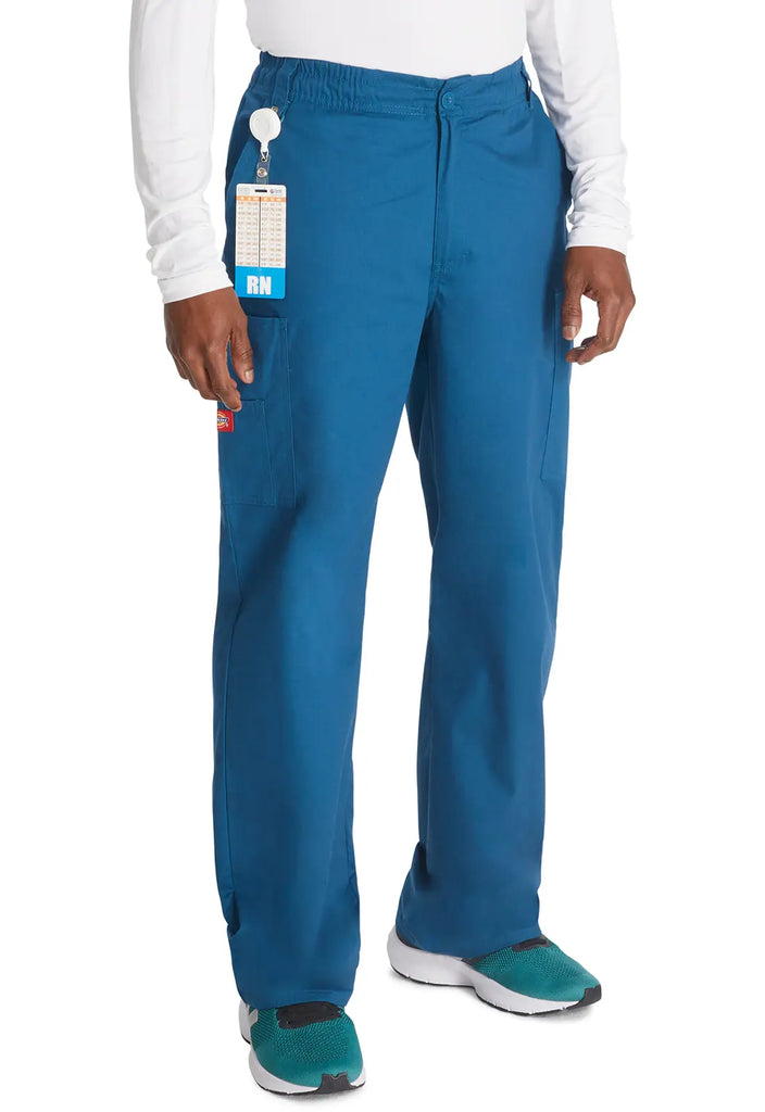 Dickies Scrubs Men's Zip Fly Pull-On Pant Caribbean Blue | scrub-supply.com