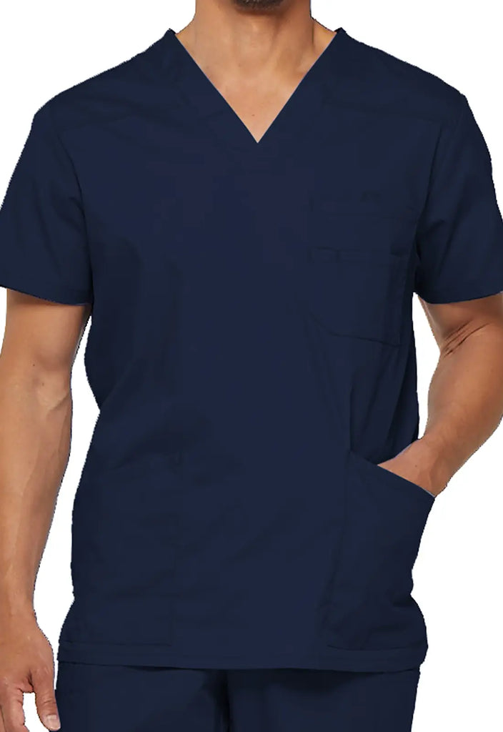 Dickies Scrubs Essentials Men's V-Neck Top Navy | scrub-supply.com