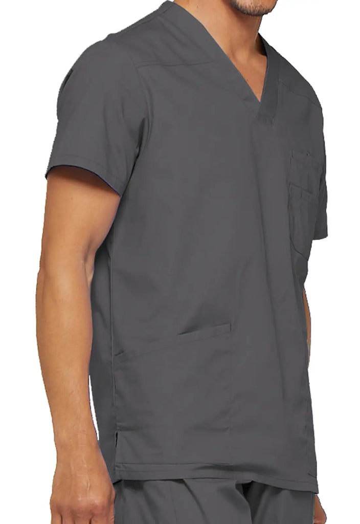 Dickies Scrubs Essentials Men's V-Neck Top Pewter | scrub-supply.com